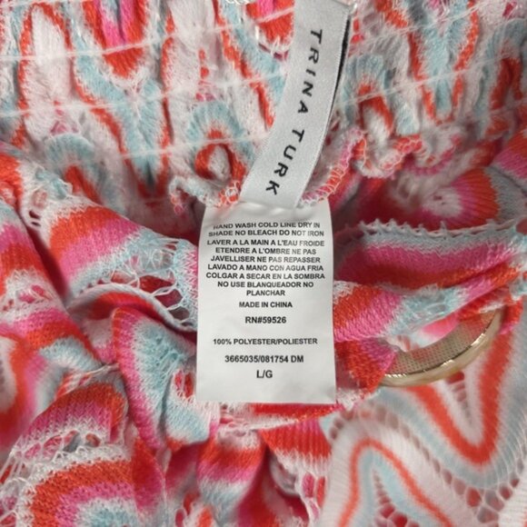 NWT TRINA‎ TURK SERAFINA CROCHET TIE FRONT PANTS Sheer Side Slits Size M & L - Picture 6 of 13